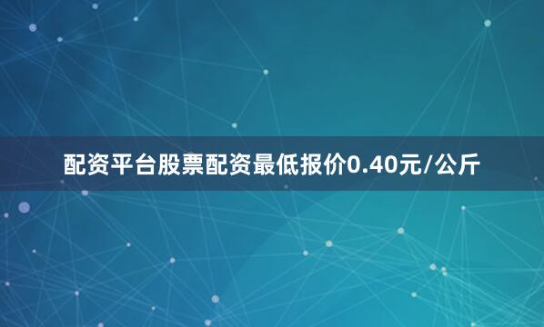 配资平台股票配资最低报价0.40元/公斤